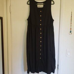 Not Perfect Linen Mama maxi dress in deepest black